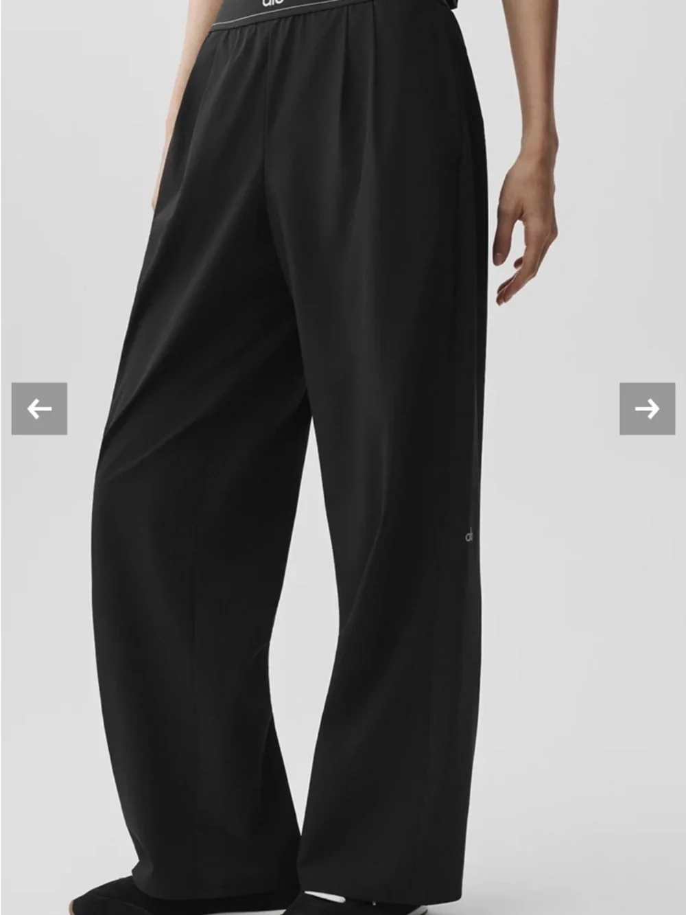 ALO Yoga Black Wide Leg Lounge Pants - Picture 2 of 5
